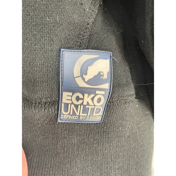 ECKO UNLTD Pullover Black Hoodie 3X Y2K Spell Out Work Wear Streetwear - Picture 6 of 9